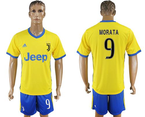 Juventus #9 Morata Away Soccer Club Jersey - Click Image to Close